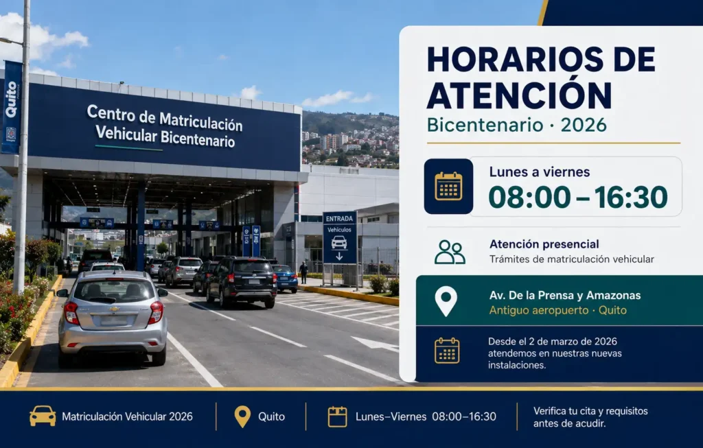 Horarios de Atención del Centro de Matriculación Bicentenario 2026 Horarios de Atención del Centro de Matriculación Bicentenario 2026
