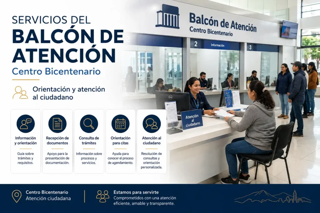 Servicios del Balcón de Atención del Centro Bicentenario Servicios del Balcón de Atención del Centro Bicentenario
