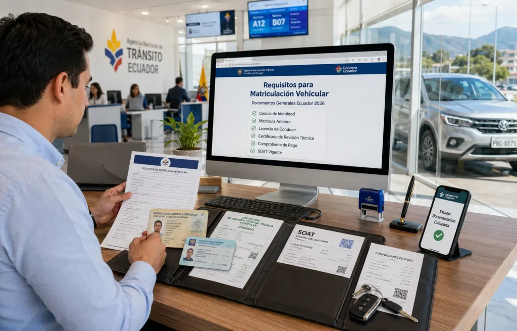 Requisitos para Matriculación Vehicular — Documentos Generales Ecuador 2026 Requisitos para Matriculación Vehicular — Documentos Generales Ecuador 2026