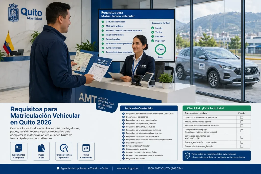 Requisitos para Matriculación Vehicular en Quito 2026 Requisitos para Matriculación Vehicular en Quito 2026