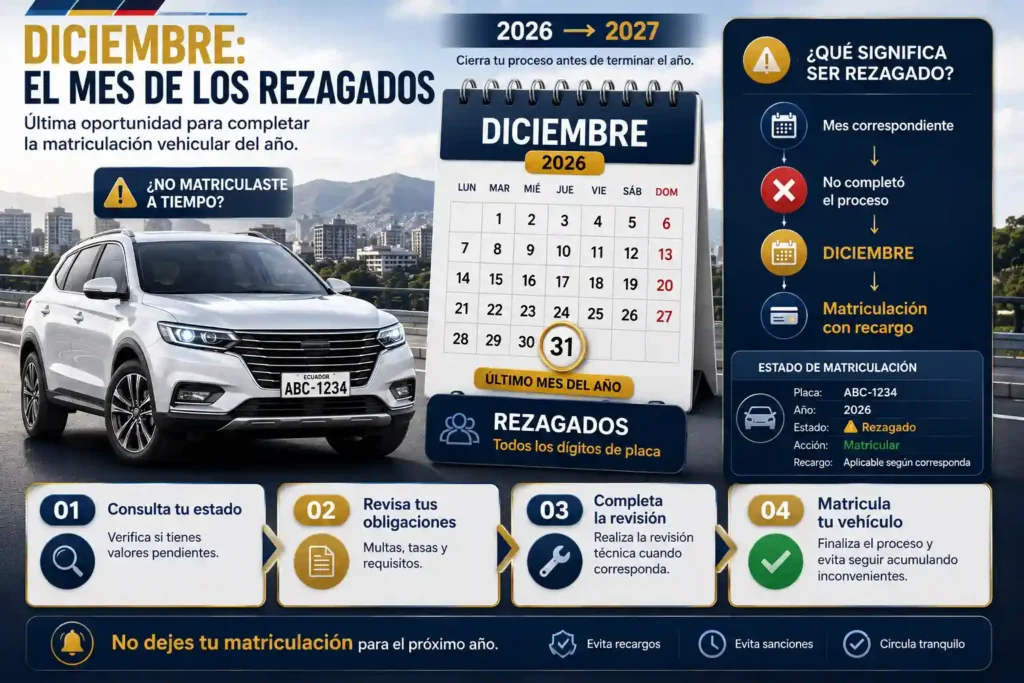 Diciembre el Mes de los Rezagados en el Calendario Matriculación Vehicular