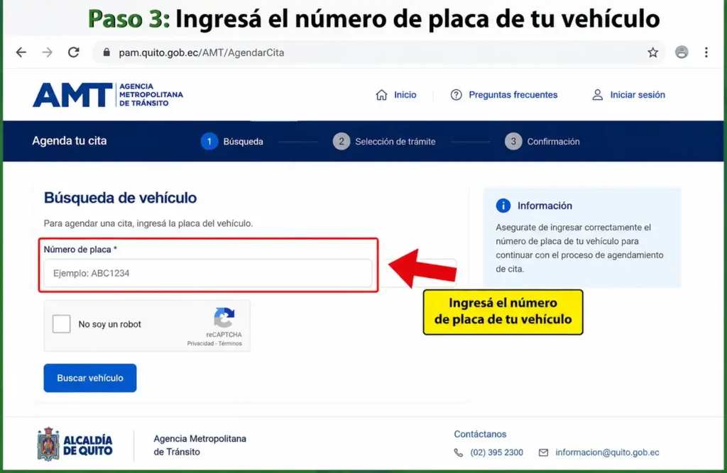 Ingresá el número de placa de tu vehículo
