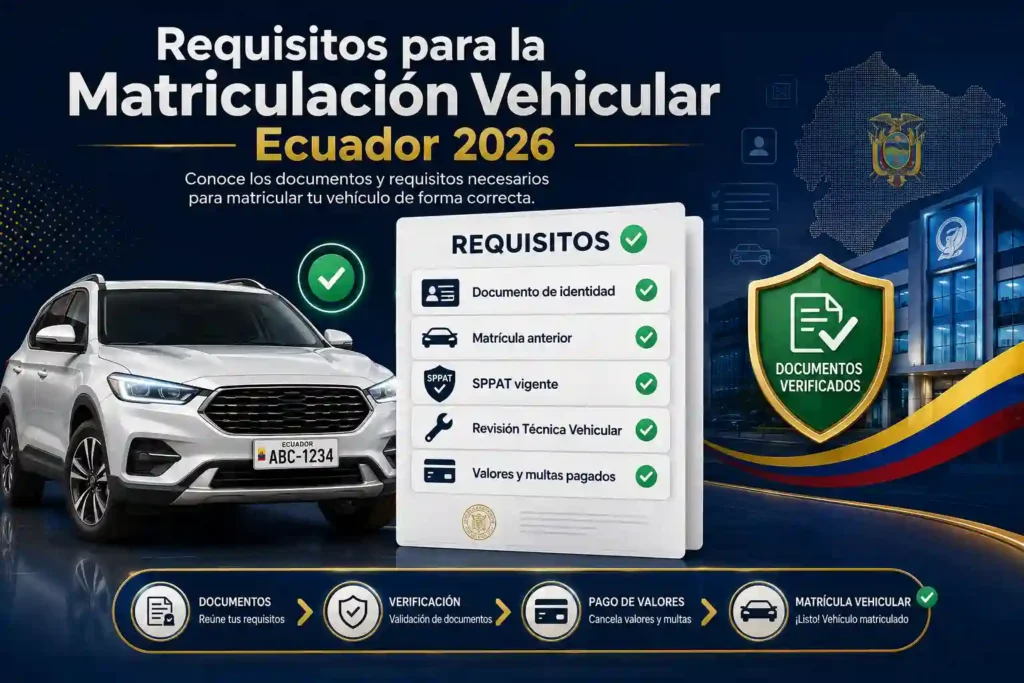 Requisitos para la Matriculación Vehicular Ecuador 2026