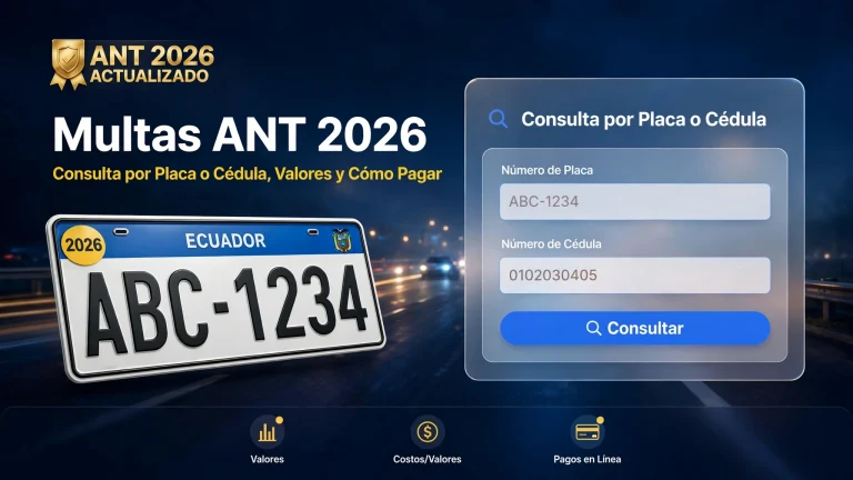Multas ANT Ecuador 2026 consultar por placa